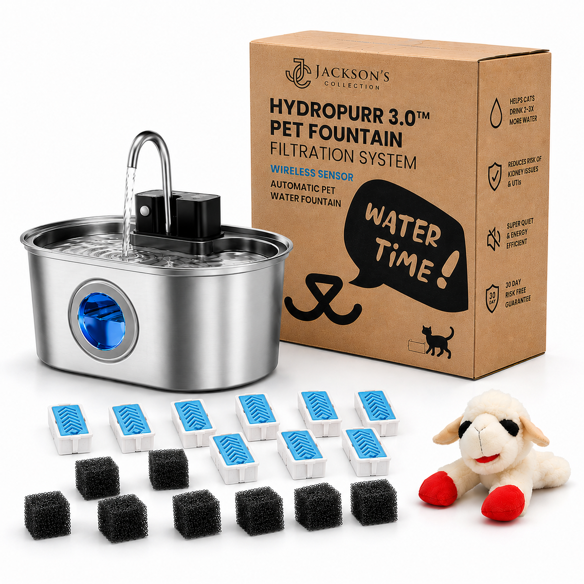 HydroPurr 3.0™ - Stainless Steel Cat Water Fountain